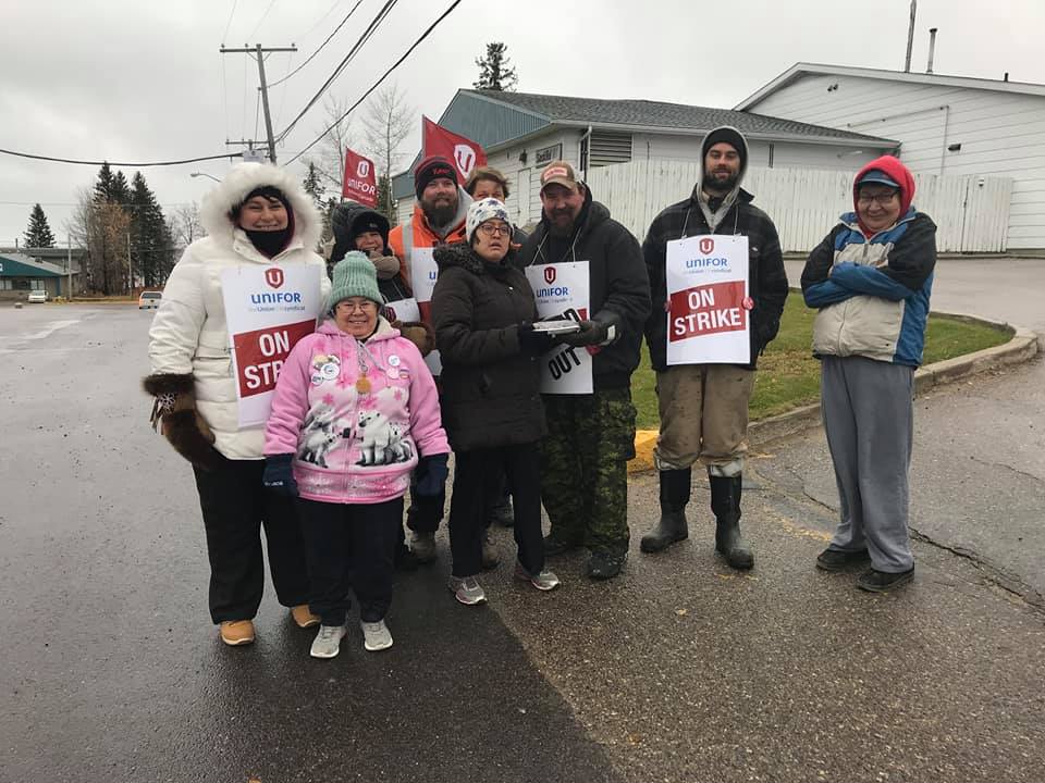 NSN participants and staff standing on strike